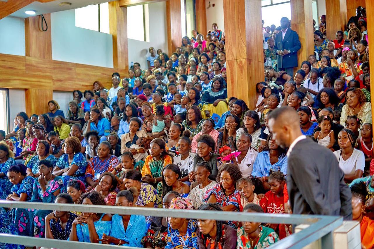 Packed congregation in the Liloba hall